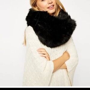 Black Faux Fur Infinity Scarf - Women Accessories